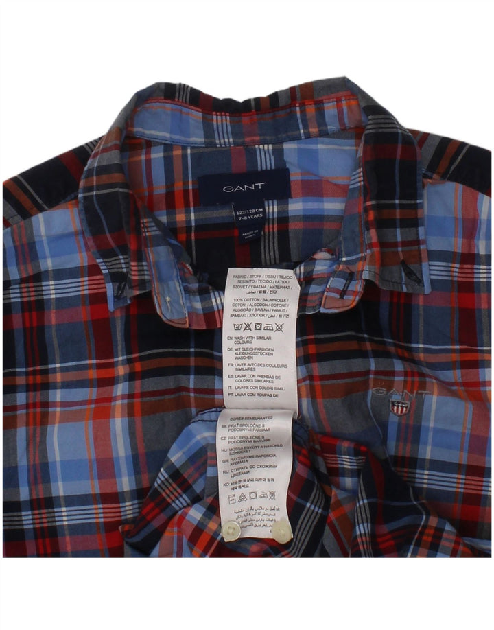GANT Camisa Menino 7-8 Anos Algodão Xadrez Multicolorido