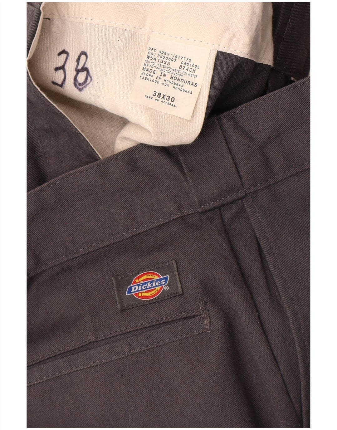 Calças Dickies Mens Straight Chino W38 L30 Cinza Poliéster