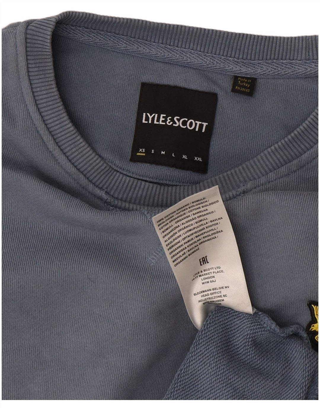 Lyle & Scott moletom masculino jumper XS azul algodão