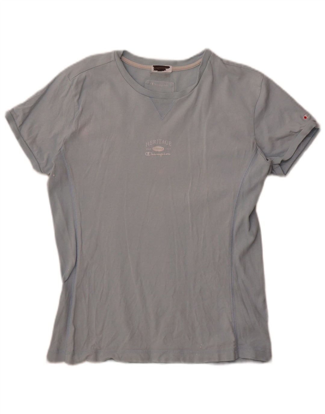 Camiseta feminina Champion Crop Top UK 18 XL Azul