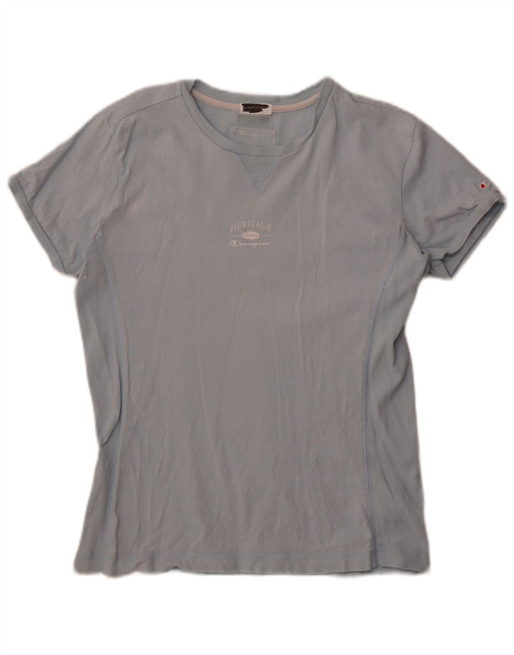 Camiseta feminina Champion Crop Top UK 18 XL Azul