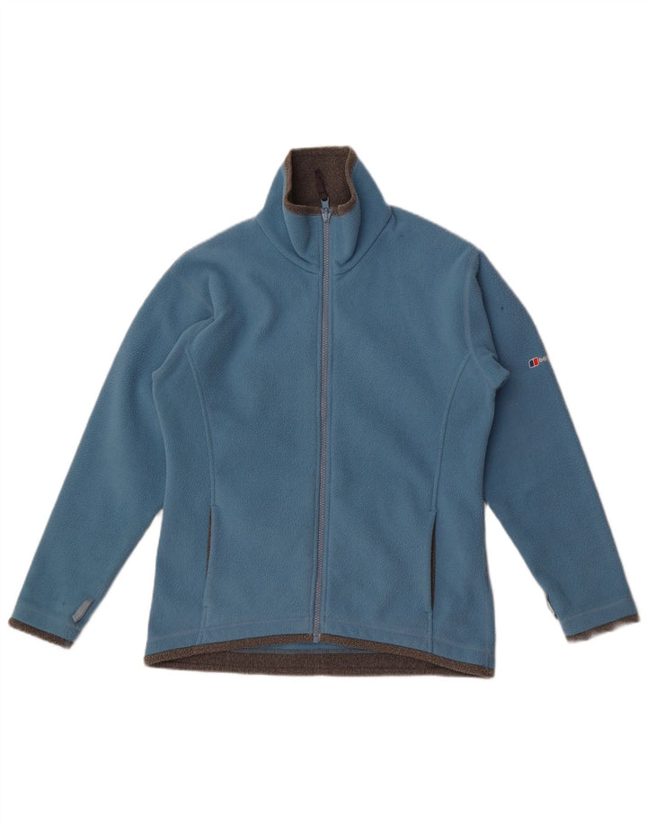 Jaqueta de lã grande feminina Berghaus UK 8 poliéster azul pequeno