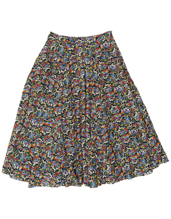 Boden saia larga feminina UK 10 pequena W29 algodão floral multicolorido