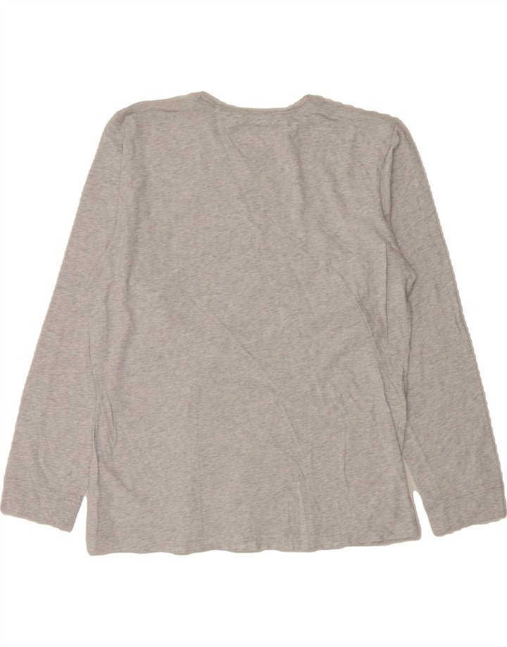 TOMMY HILFIGER Mens Top Long Sleeve Large Grey Flecked Cotton Vintage Tommy Hilfiger and Second-Hand Tommy Hilfiger from Messina Hembry 