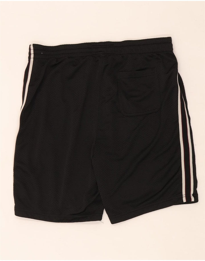 Shorts esportivos gráficos masculinos Abercrombie & Fitch poliéster preto médio