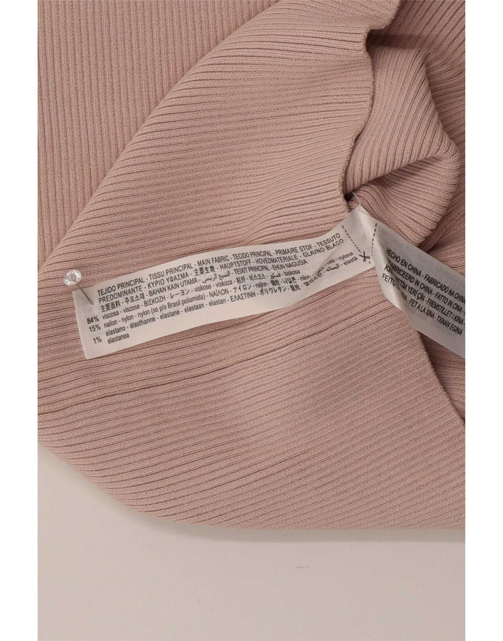 Zara Womens Crop One Ombro Top Reino Unido 8 Pequeno Rosa Viscose