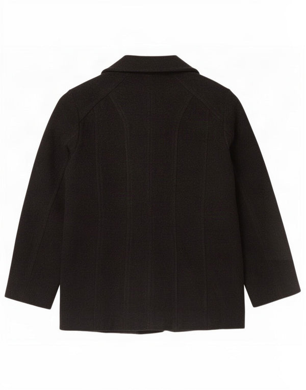 Casaco feminino London Fog Pea UK 16 grande lã preta
