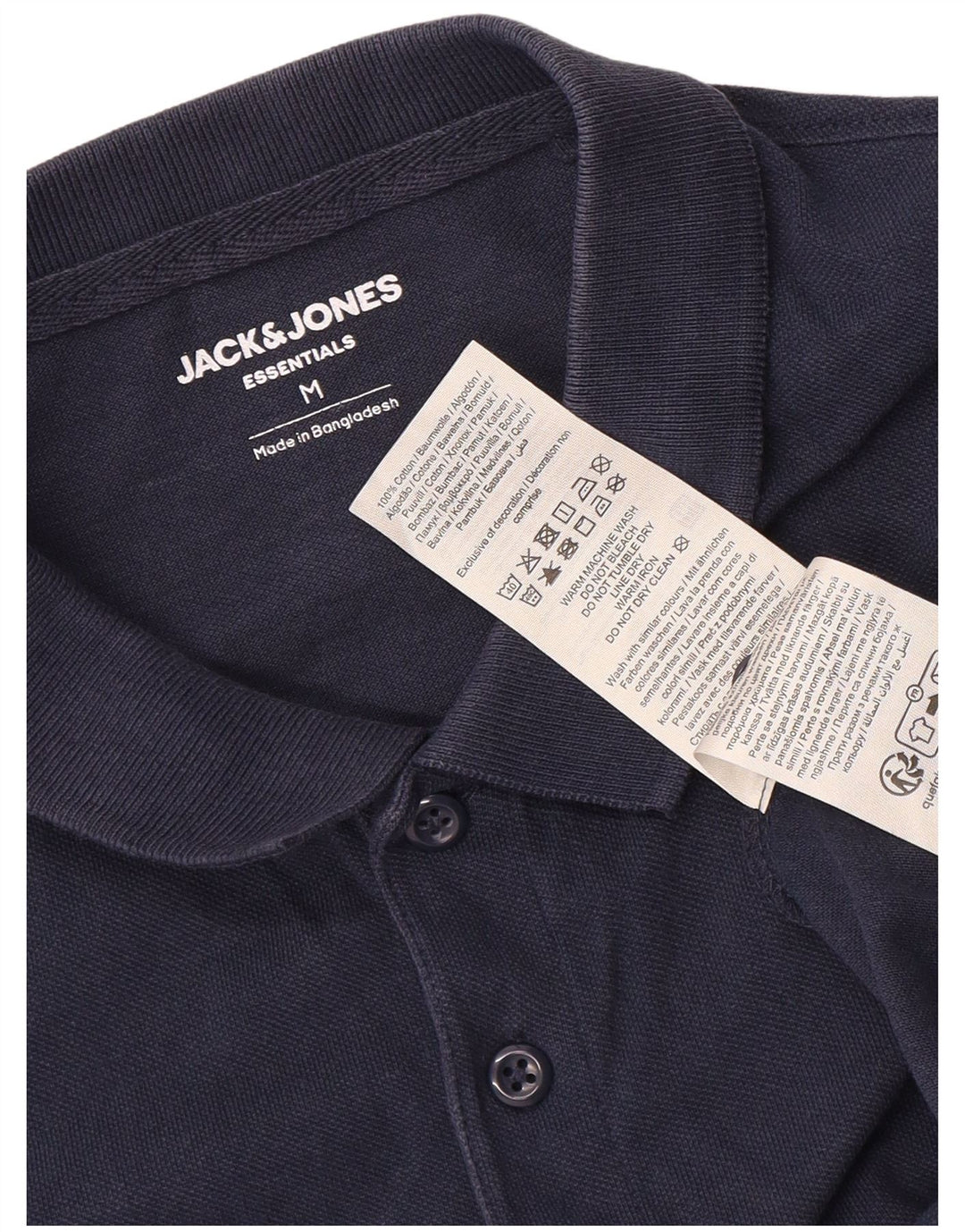 Camisa polo masculina Jack & Jones médio algodão azul marinho