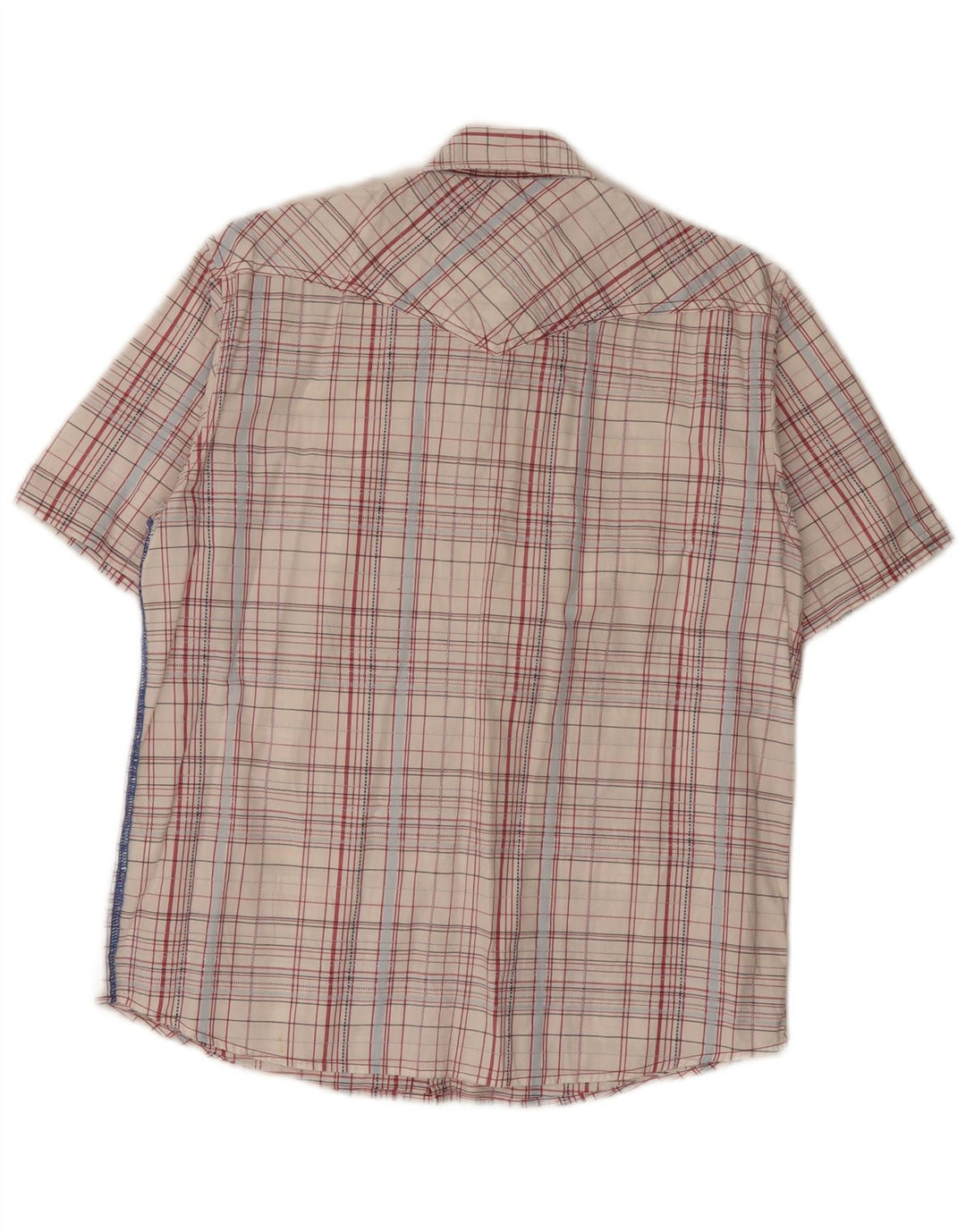 Wrangler Camisa masculina de manga curta regular fit médio algodão xadrez branco