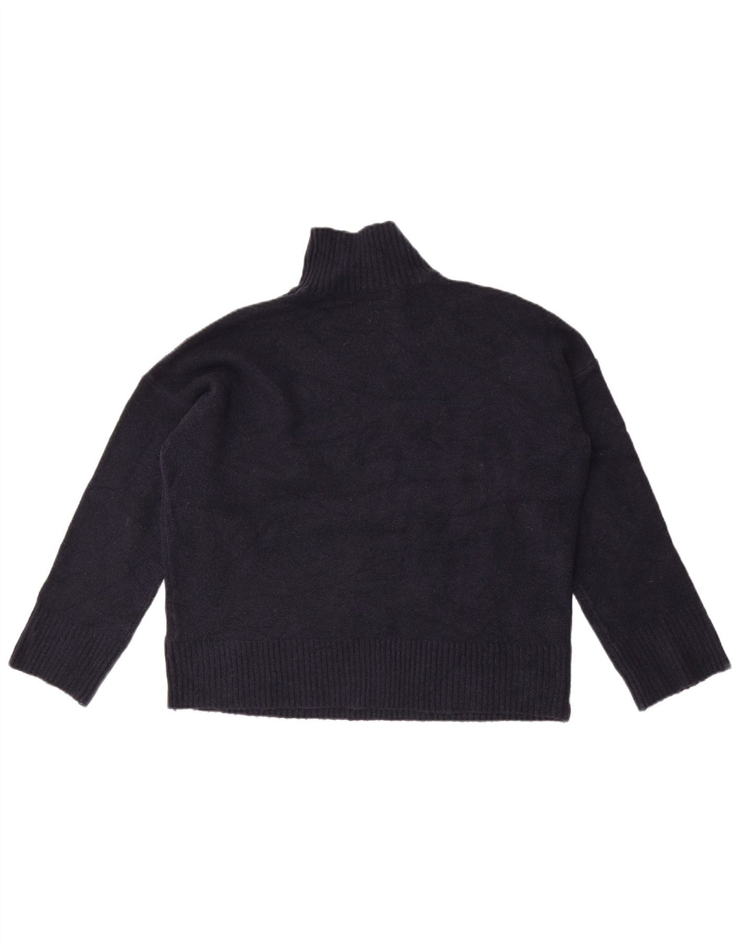 Suéter feminino Marks & Spencer com gola tartaruga Reino Unido 14 médio azul marinho