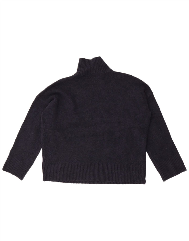 Suéter feminino Marks & Spencer com gola tartaruga Reino Unido 14 médio azul marinho