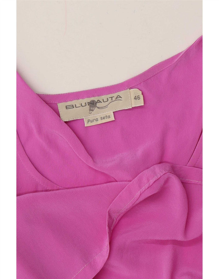 Blunauta blusa feminina sem mangas top IT 46 grande seda rosa