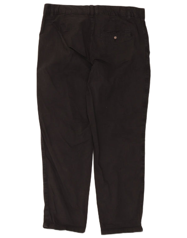 Calça chino reta feminina Marks & Spencer Reino Unido 14 grande W34 L27 preta