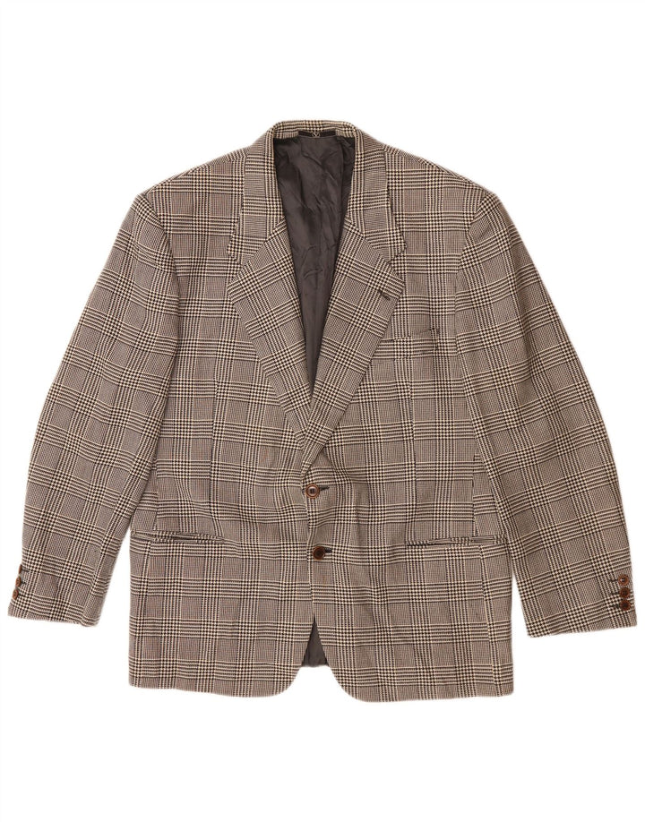Jaqueta Blazer Masculina Valentino com 2 Botões Reino Unido 40 Grande Xadrez Cinza