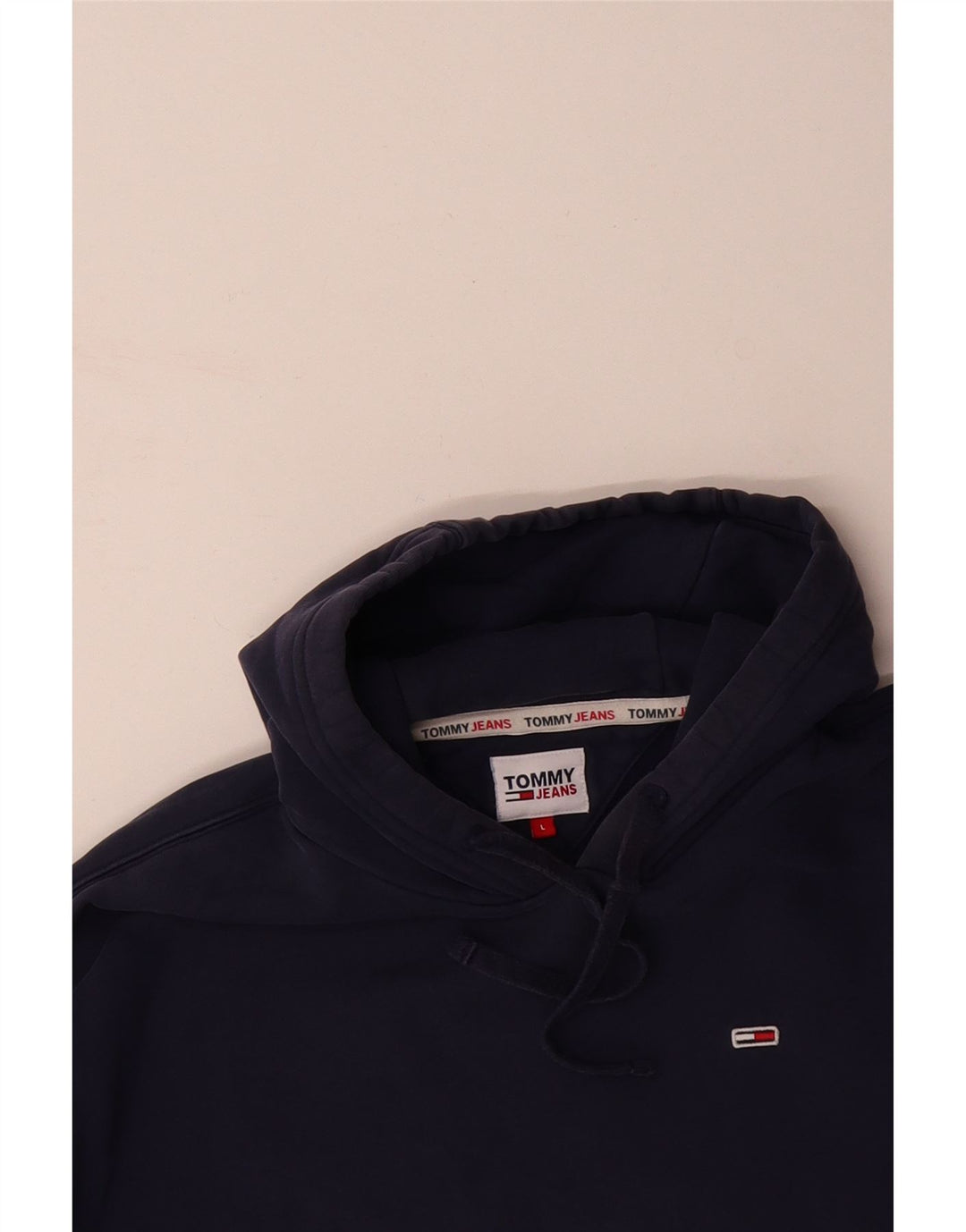 Suéter com capuz gráfico masculino TOMMY HILFIGER grande algodão azul marinho