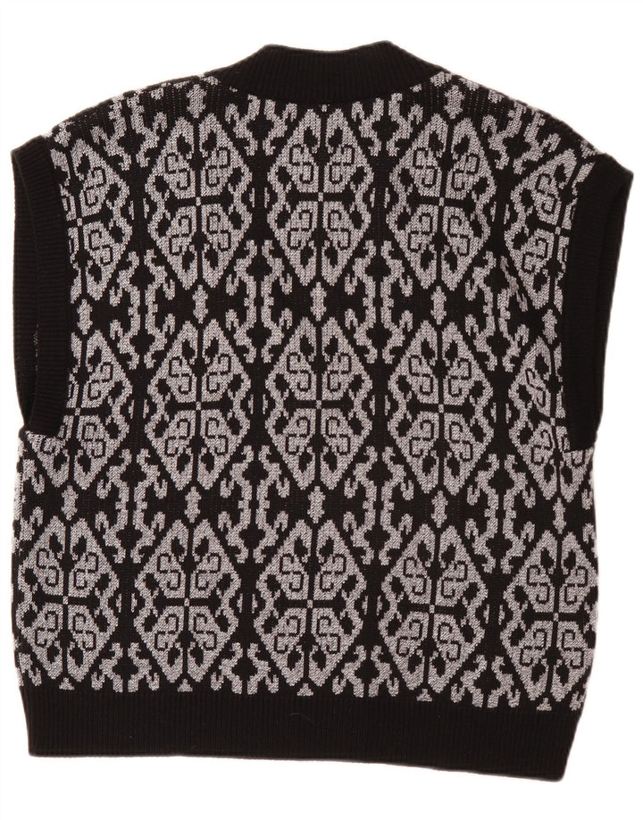 Colete feminino vintage regata EU 46 XL preto Fair Isle poliéster