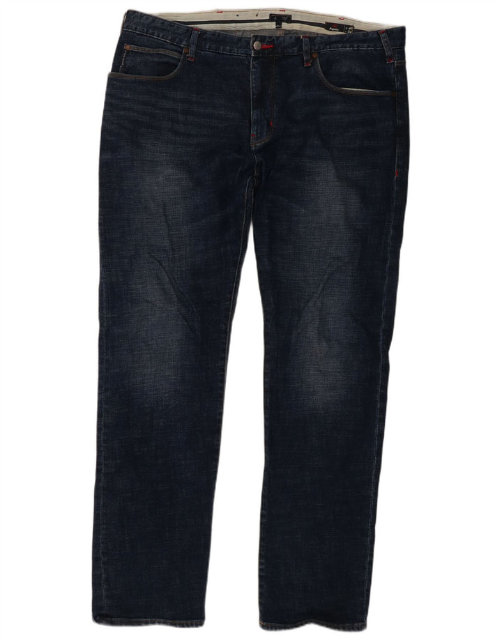 Armani Masculino Regular Straight Jeans W40 L34 Azul Marinho Algodão