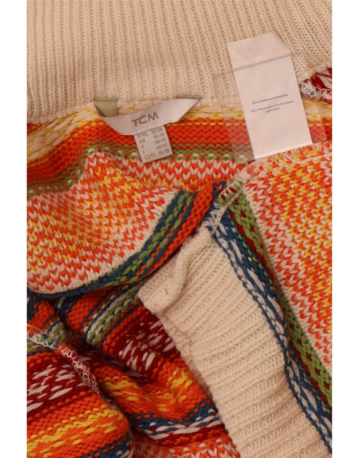 Suéter cardigã feminino TCM Reino Unido 10/12 médio multicolorido Fair Isle Wool