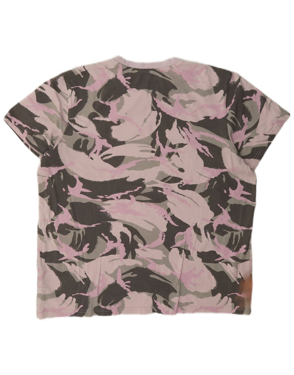 Camiseta feminina Adidas UK 20/22 XL multicolorida camuflada algodão