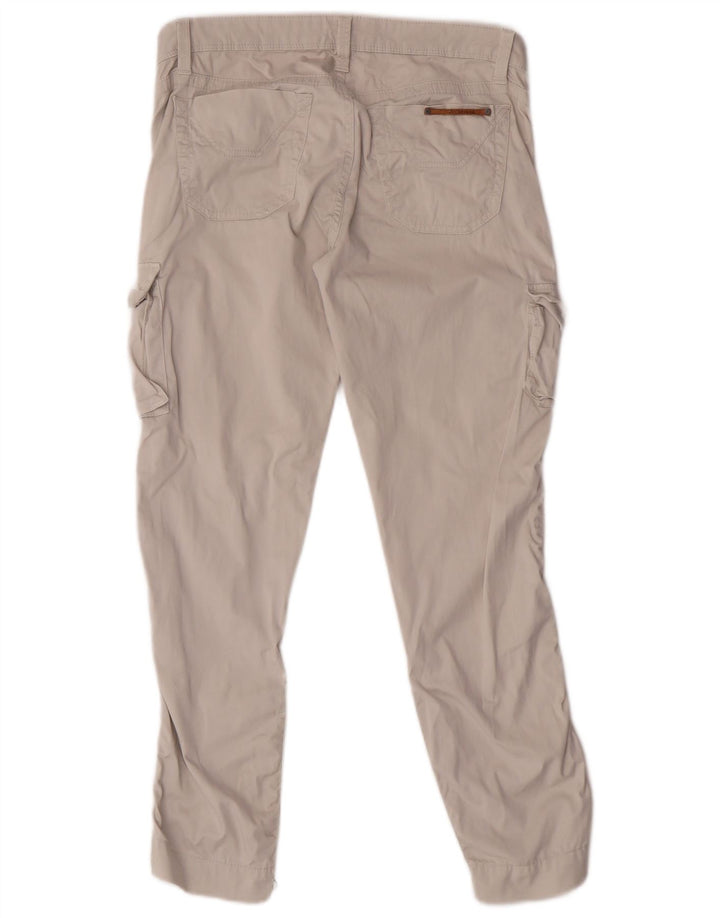 Calça cargo feminina JECKERSON slim W27 L26 algodão bege