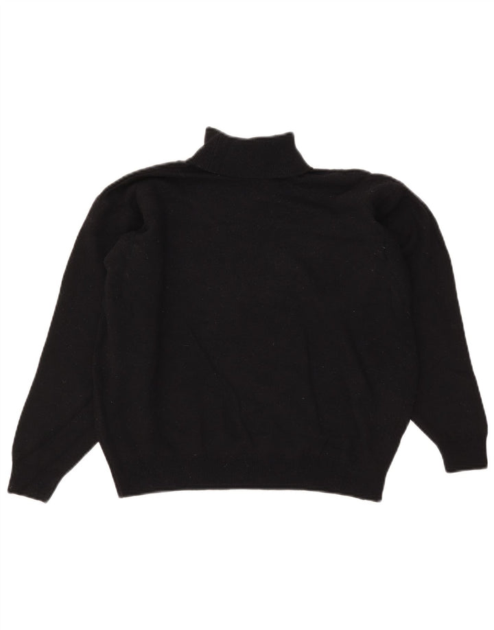 Suéter feminino Marks & Spencer com gola redonda e gola redonda Reino Unido 14 grande lã preta