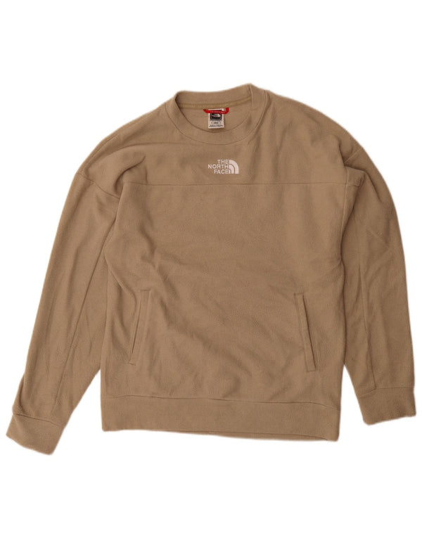 The North Face Womens Oversized Fleece Jumper UK 6 XS Beige Polyester