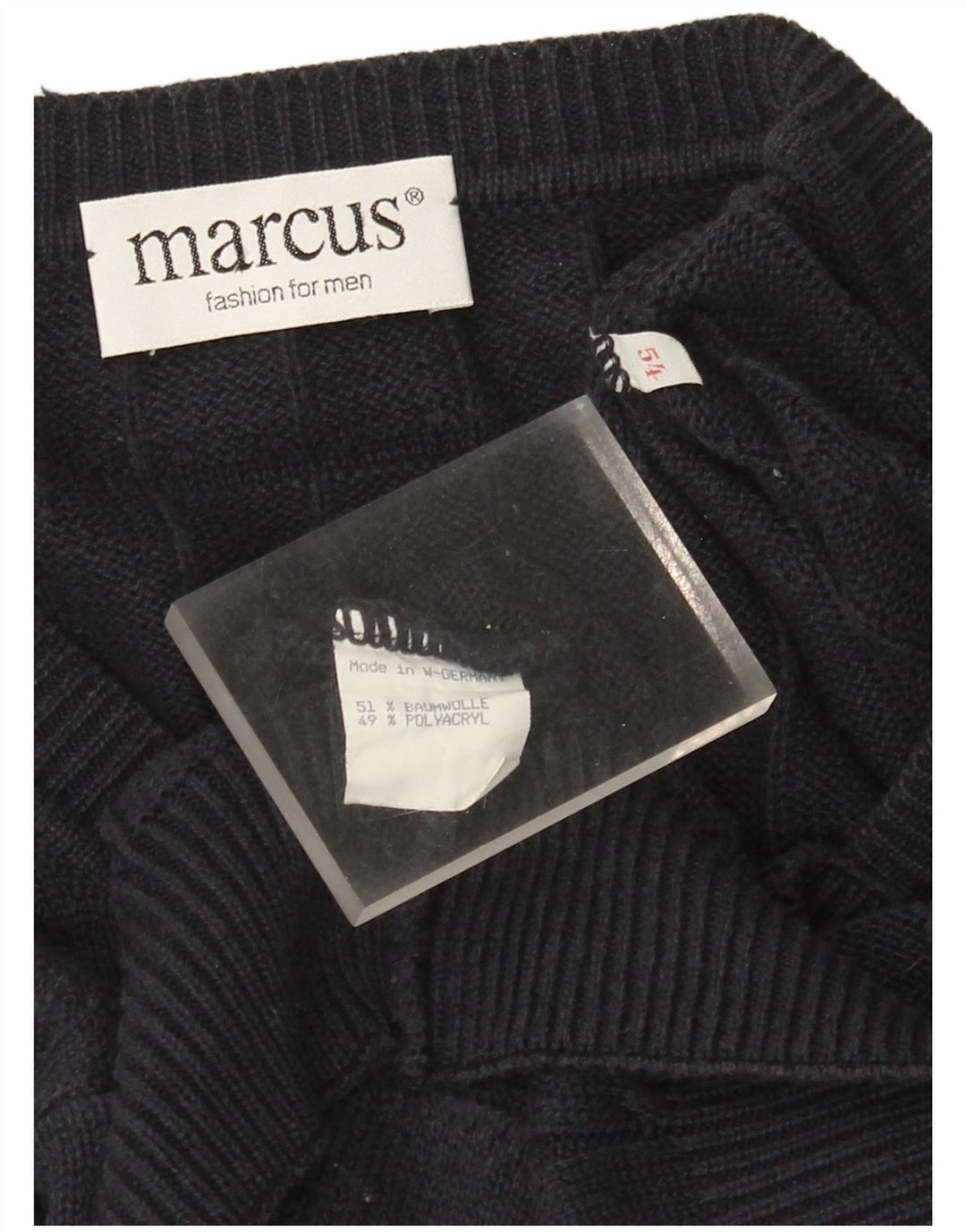 Suéter masculino Marcus com decote em V IT 54 XL azul marinho listrado poliacrílico