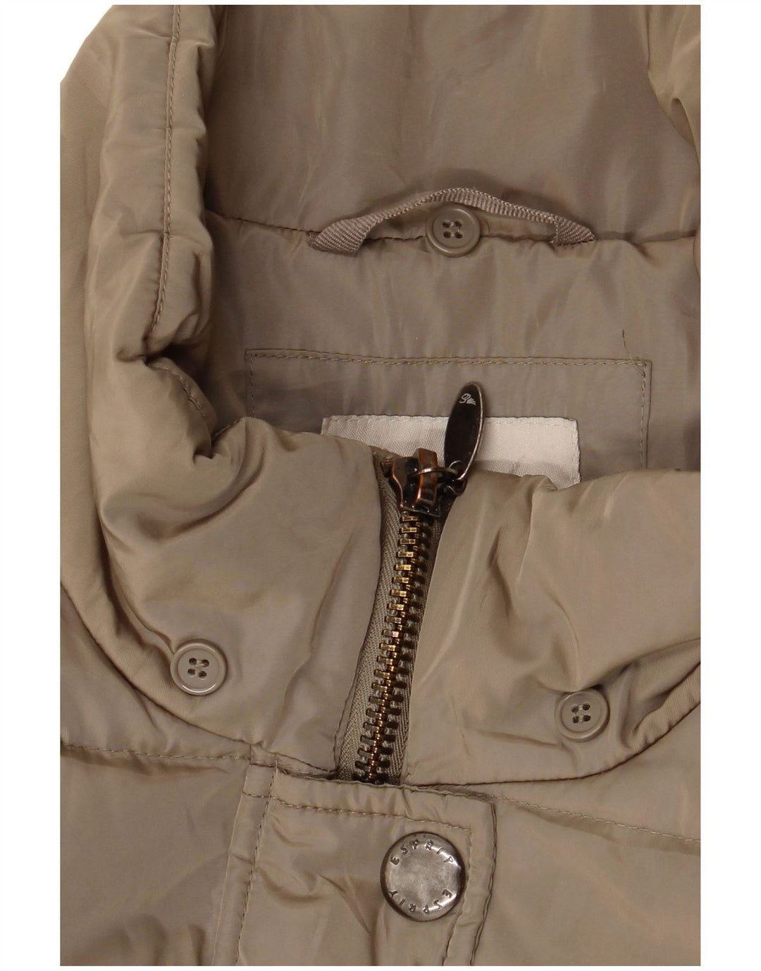 Casaco acolchoado feminino Esprit UK 16 grande poliéster cáqui