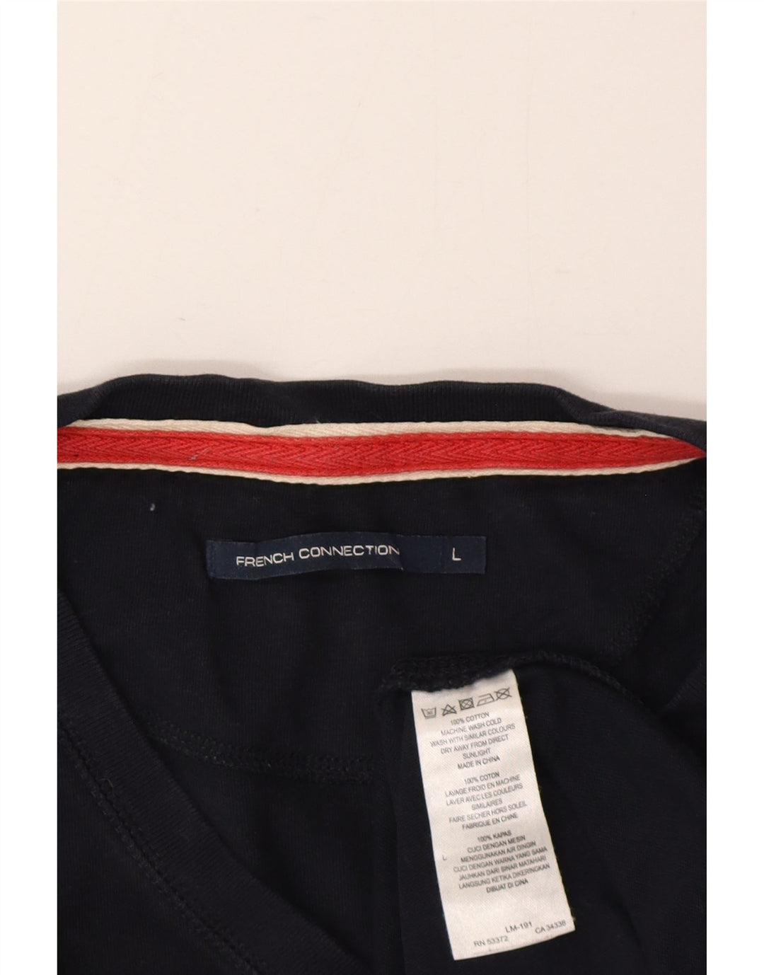 Camiseta gráfica masculina French Connection Top grande algodão azul marinho