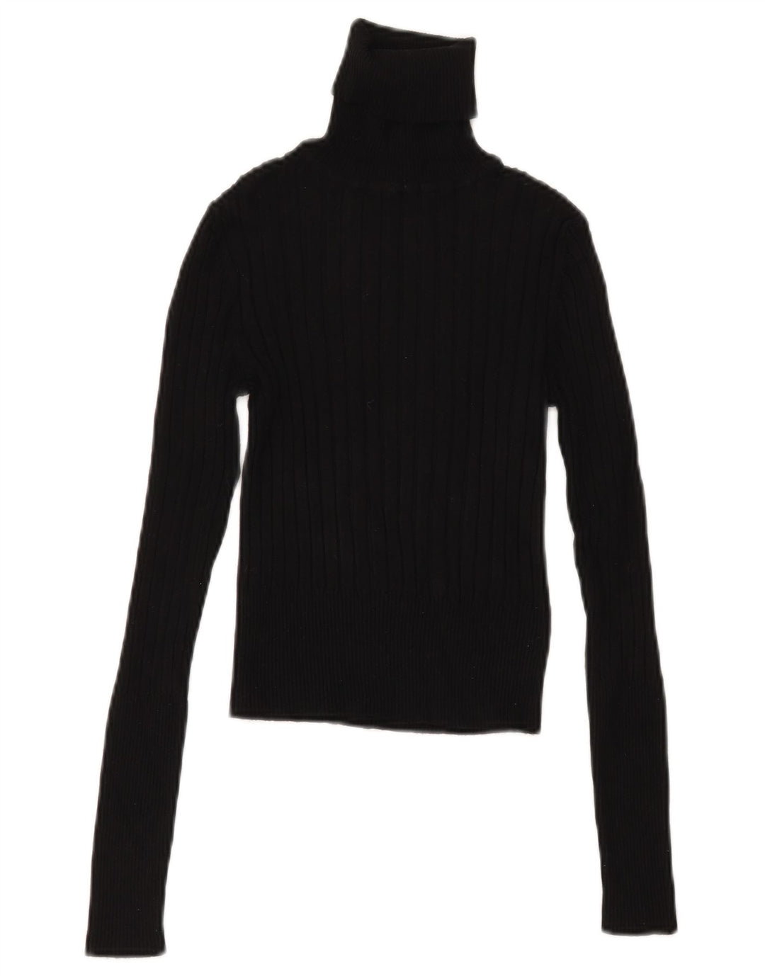 Zara Suéter feminino cropped com gola redonda Reino Unido 12 médio preto