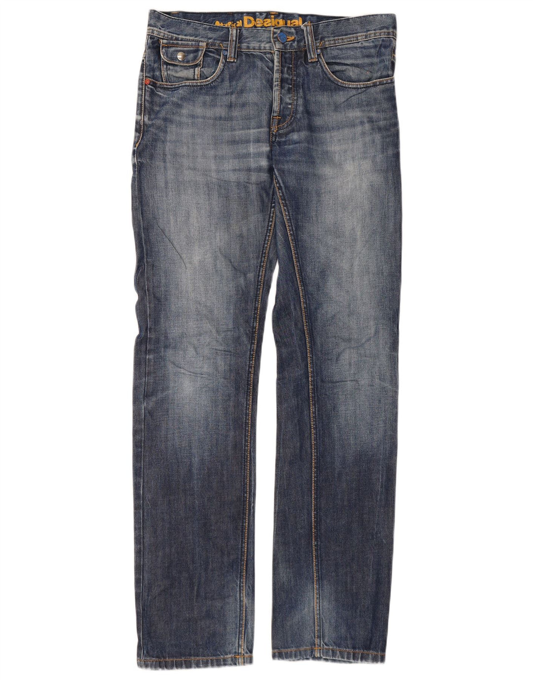 Desigual Masculino Jeans Reto W30 L33 Azul Algodão