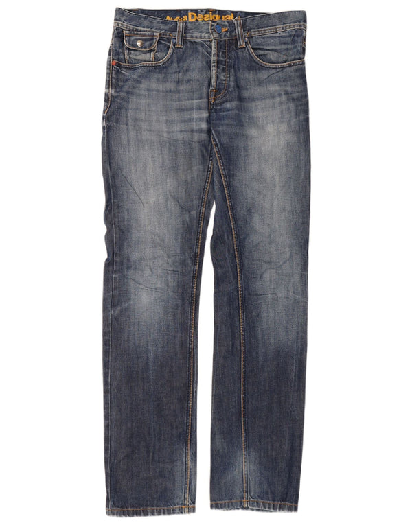 Desigual Masculino Jeans Reto W30 L33 Azul Algodão