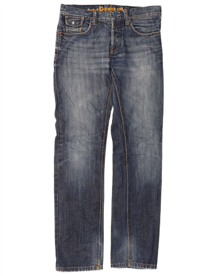 Desigual Masculino Jeans Reto W30 L33 Azul Algodão