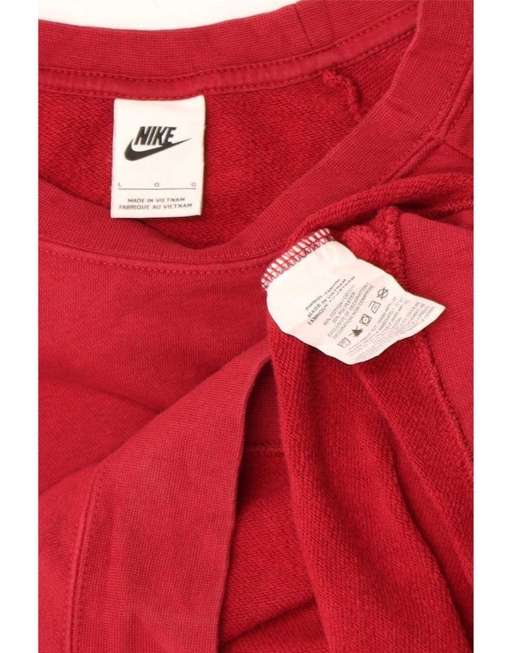 Nike feminino oversized moletom jumper reino unido 16 grande algodão vermelho