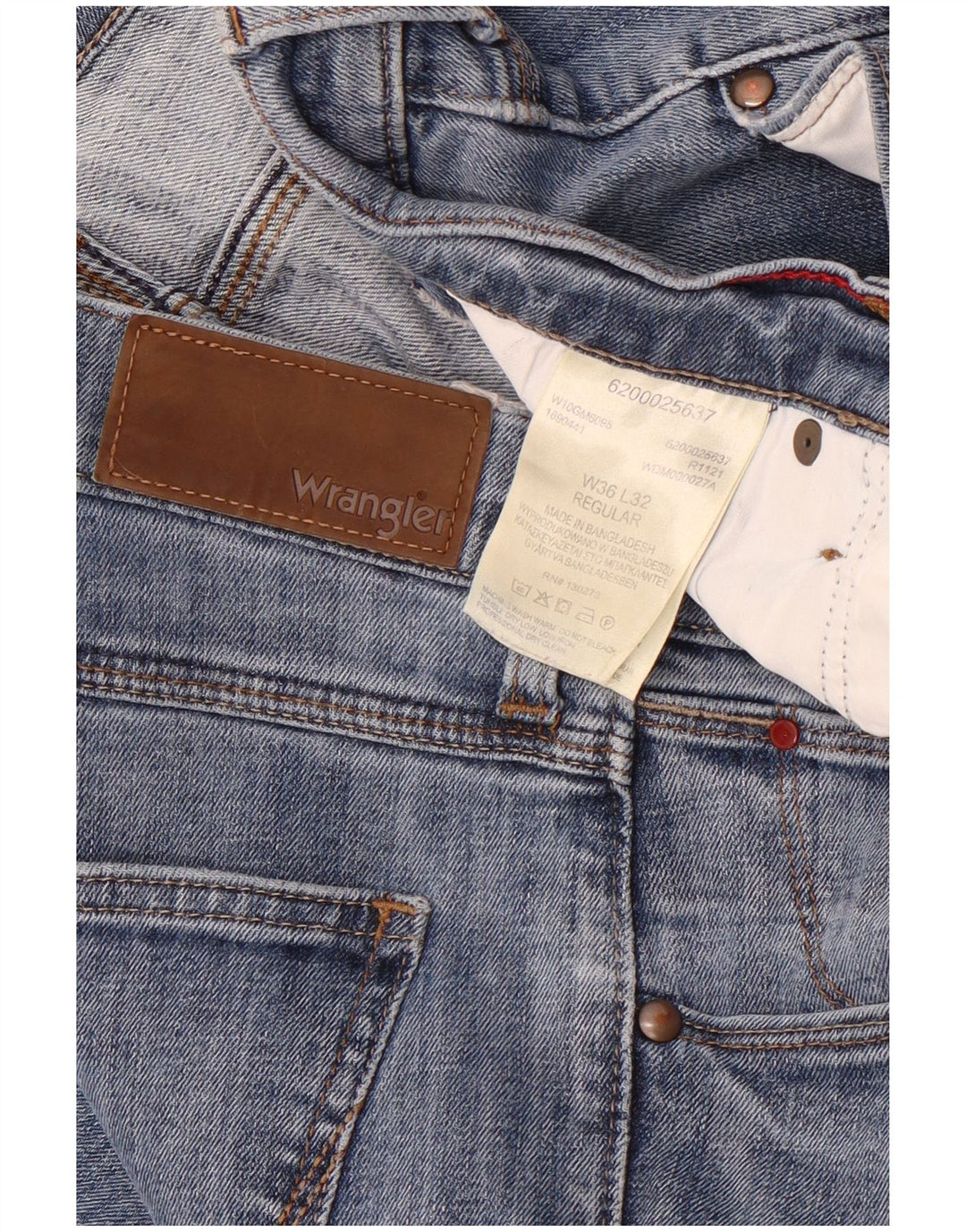 Wrangler Masculino Regular Slim Jeans W36 L32 Azul Algodão