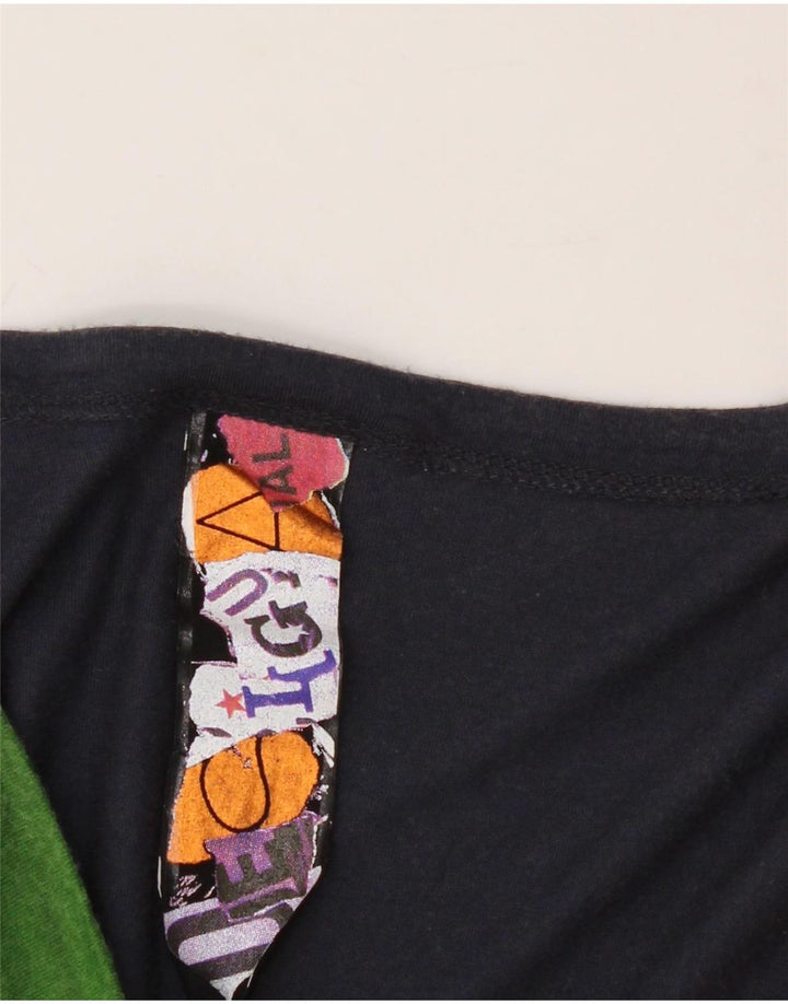 DESIGUAL Top feminino com estampa abstrata e manga comprida Reino Unido 10 pequeno vermelho