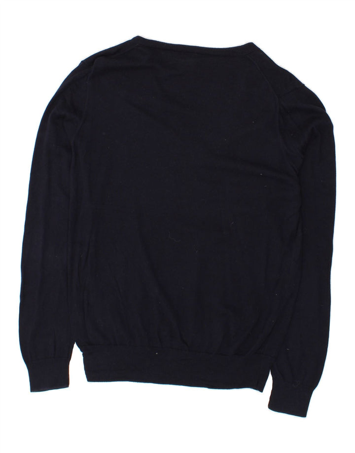 J. CREW Mens V-Neck Jumper Sweater XL Navy Blue Cotton Vintage J. Crew and Second-Hand J. Crew from Messina Hembry 