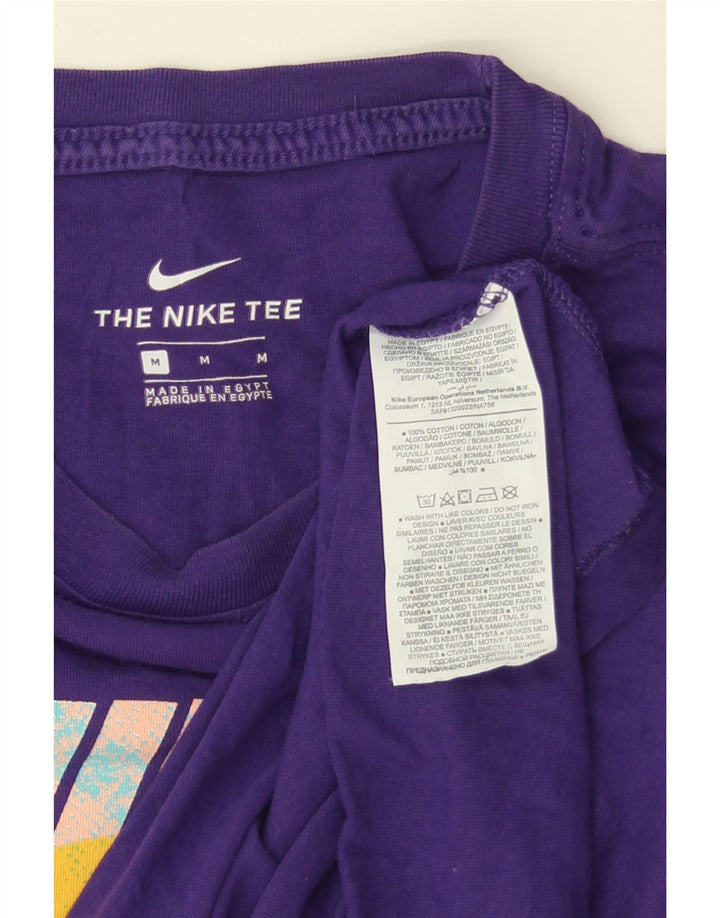 Camiseta gráfica masculina NIKE Top médio roxo algodão