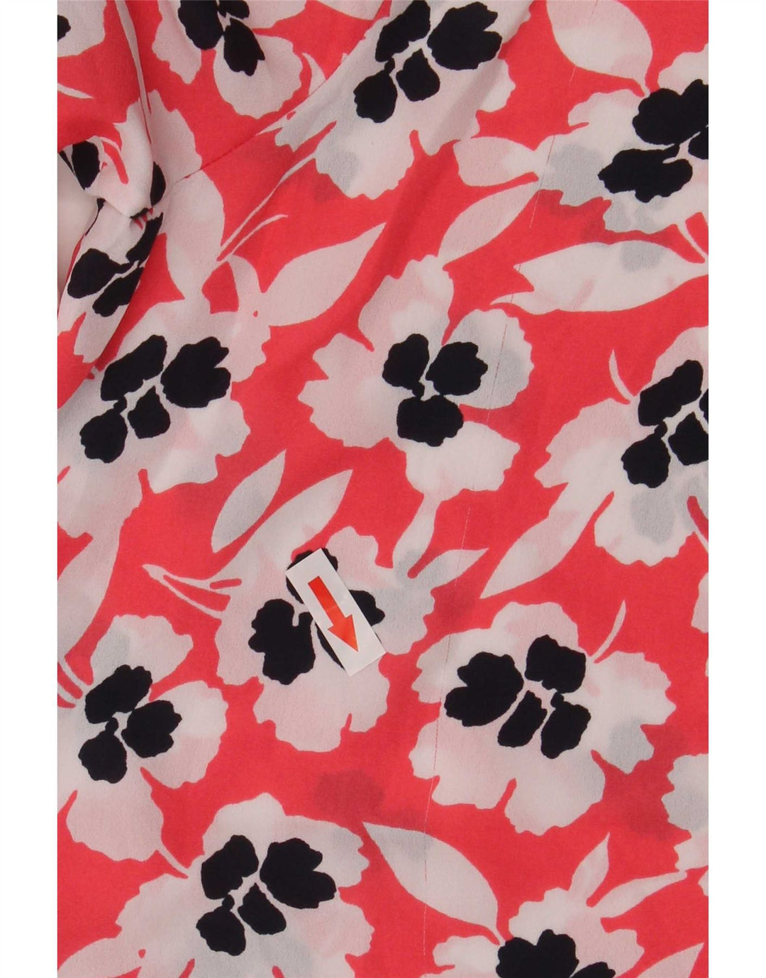 Blusa feminina Marks & Spencer grande tamanho Reino Unido 18 XL poliéster floral vermelho