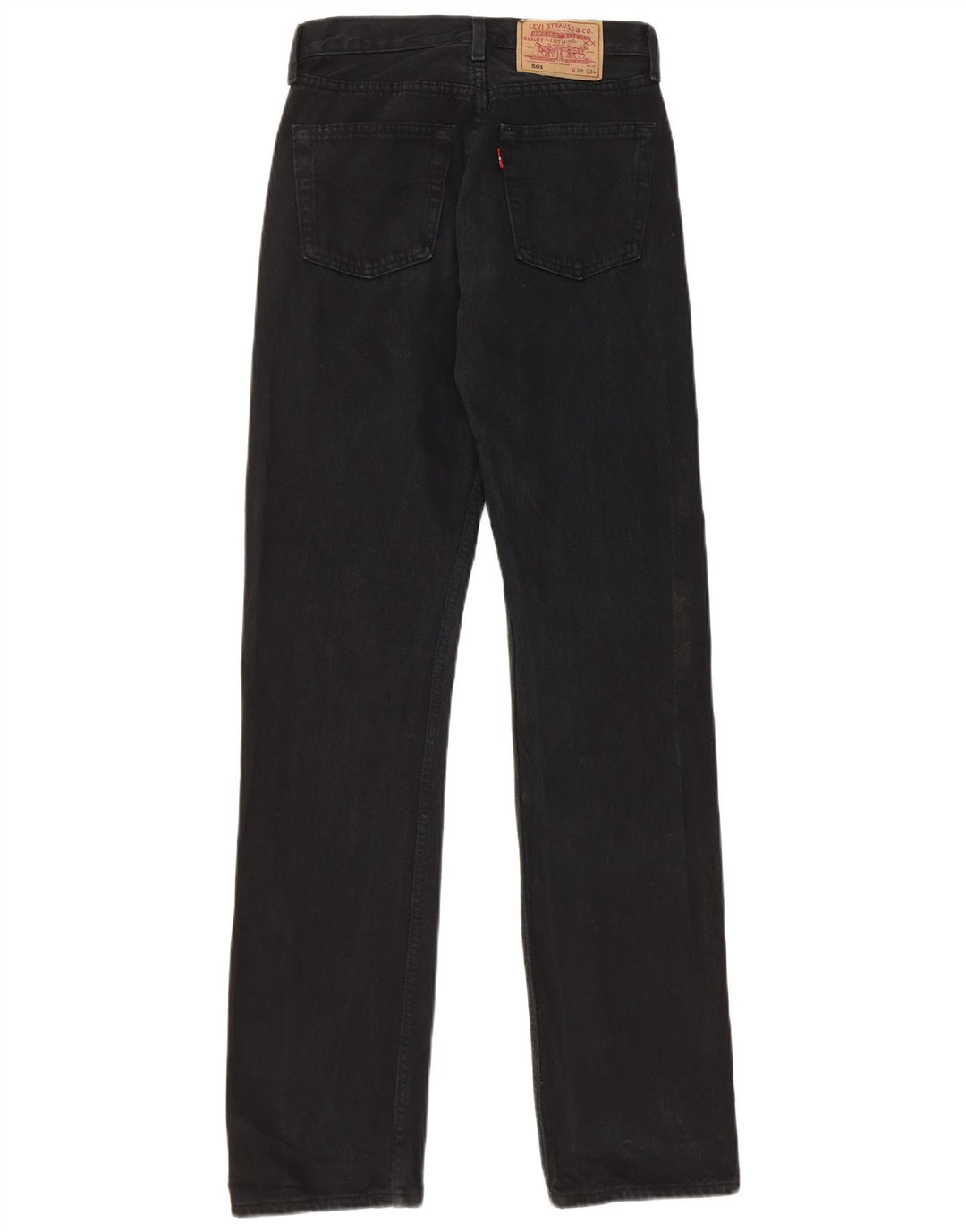 Calça jeans feminina Levi's 501 Straight W28 L34 algodão preto