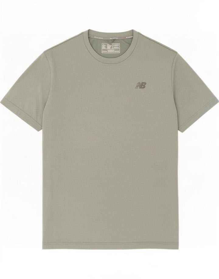 Camiseta masculina New Balance poliéster verde médio