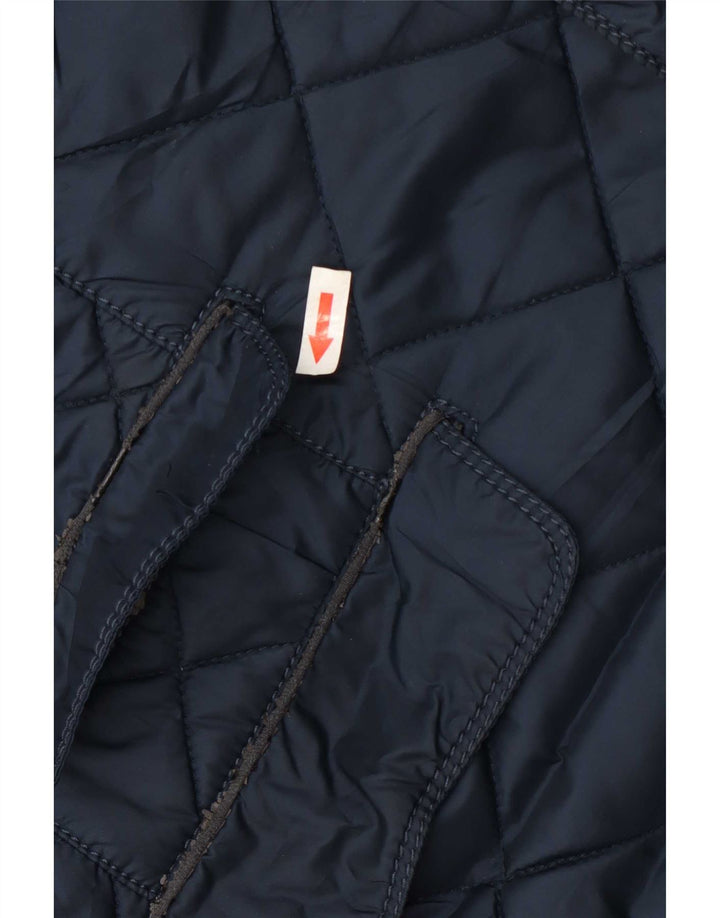 Jaqueta acolchoada masculina Zara UK 44 2XL poliéster azul marinho