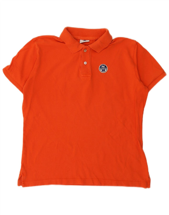 Camisa polo masculina North Sails algodão laranja médio