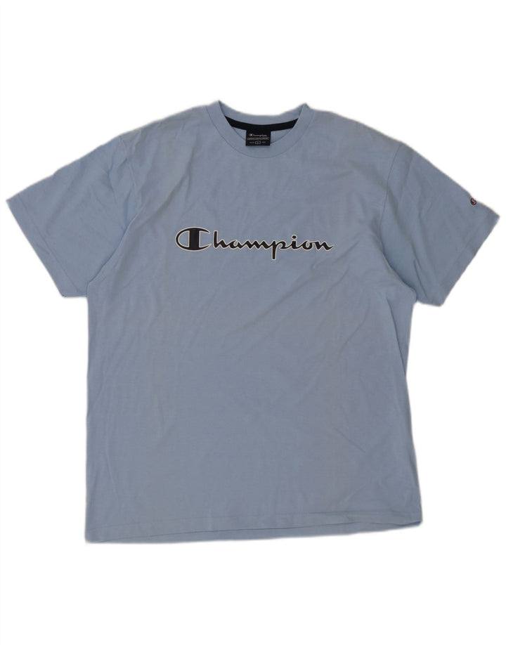 Camiseta masculina estampada Champion grande azul
