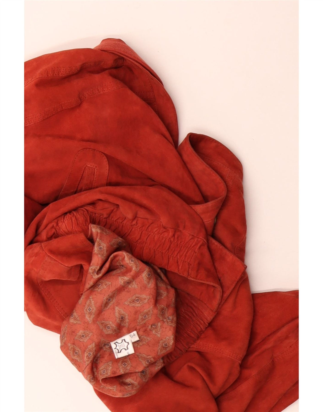 Jaqueta bomber masculina VINTAGE de camurça IT 54 2XL couro laranja