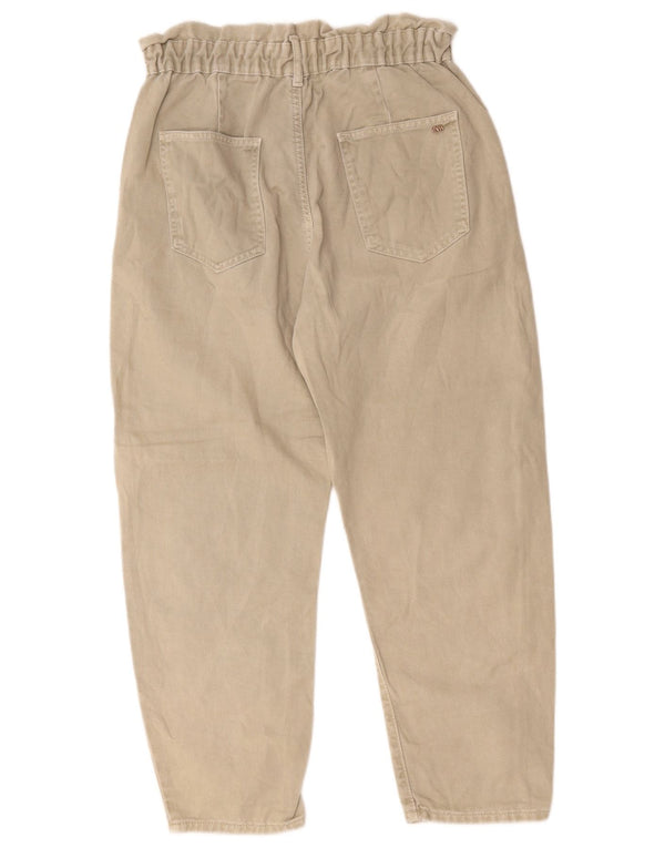 Zara Calça jeans feminina cintura alta cônica EU 38 pequena W28 L25 bege