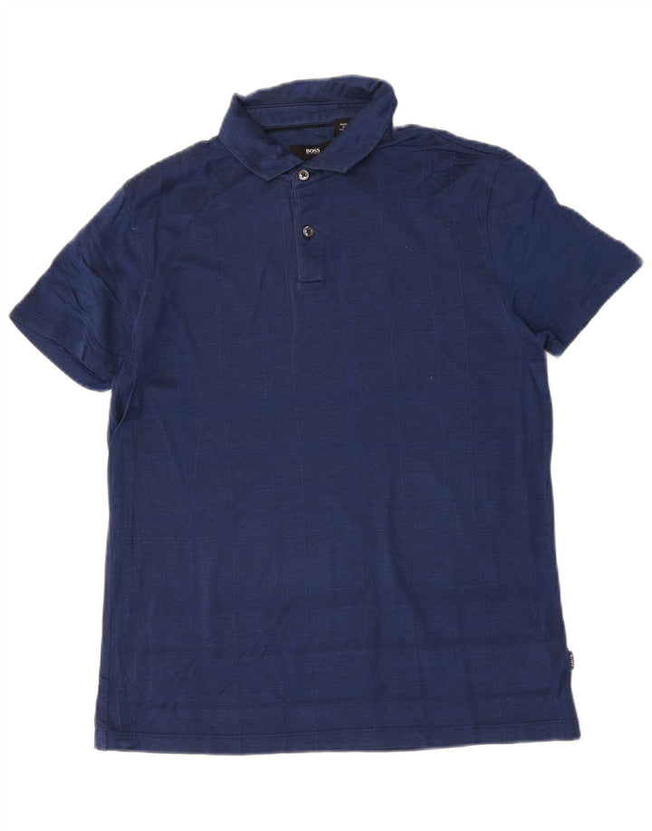 Camisa pólo masculina Hugo Boss Regular Fit médio algodão azul marinho