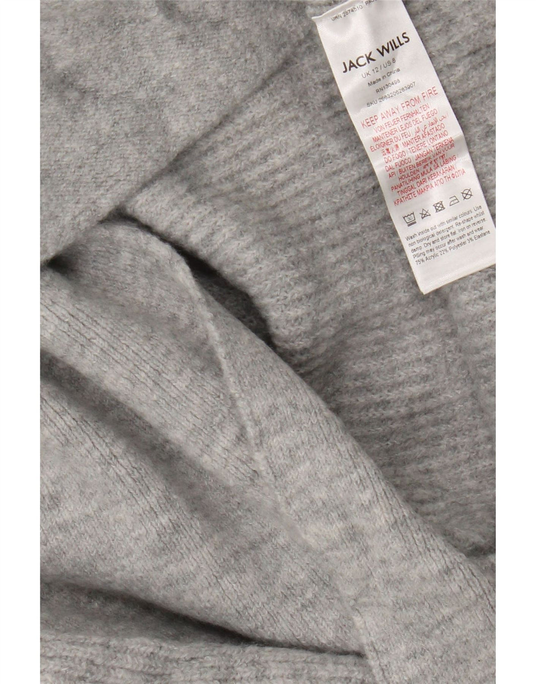 Jack Wills Suéter feminino oversized longline cardigan Reino Unido 12 cinza médio