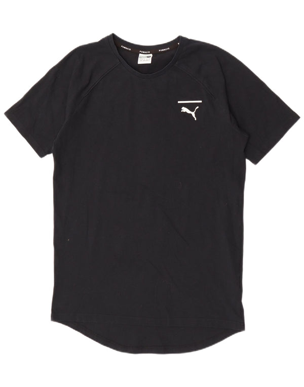 Puma Mens Graphic T-Shirt Top Médio Algodão Preto
