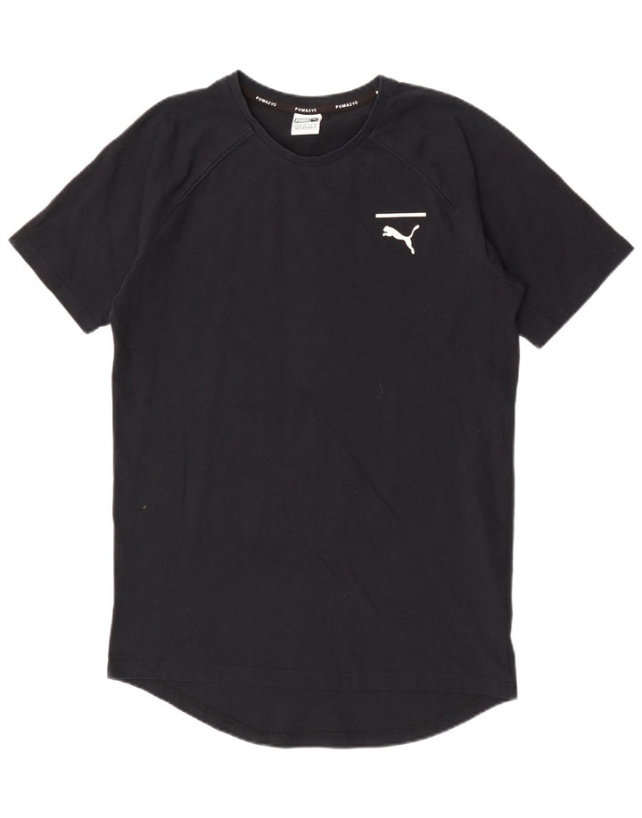 Puma Mens Graphic T-Shirt Top Médio Algodão Preto
